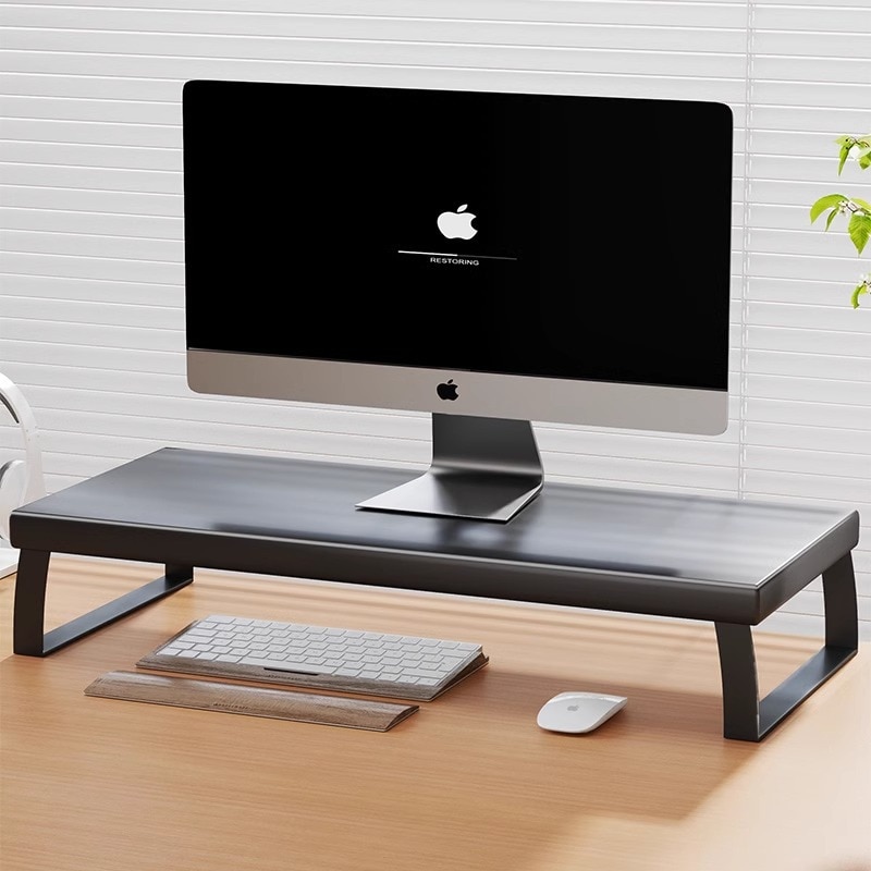 モニターのデスクトップコンピューターの監視ベースデスクトップブラケットオフィスデスクラックステーションストレージシェルフ