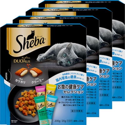 他サイト： シーバ (Sheba) デュオプラス キャットフード お腹の健康ケアセレクション 成猫用 200g×4個(まとめ買い)の商品画像