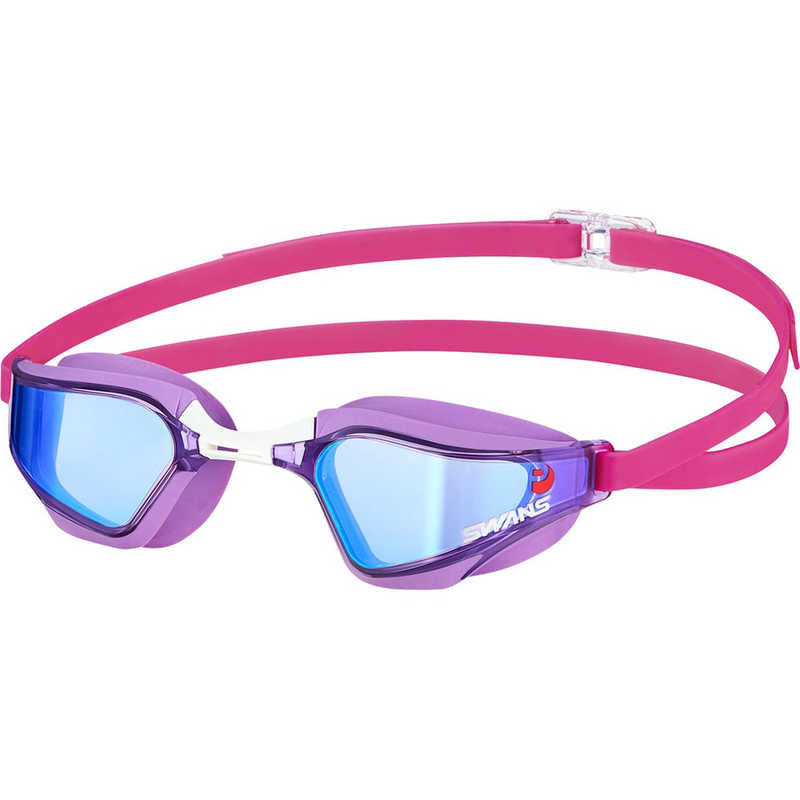 スワンズ　ユニセックス レーシングクッション付き スイミングゴーグル(MITミラータイプ) AB パープル×MITブルー　SR72MITPAF