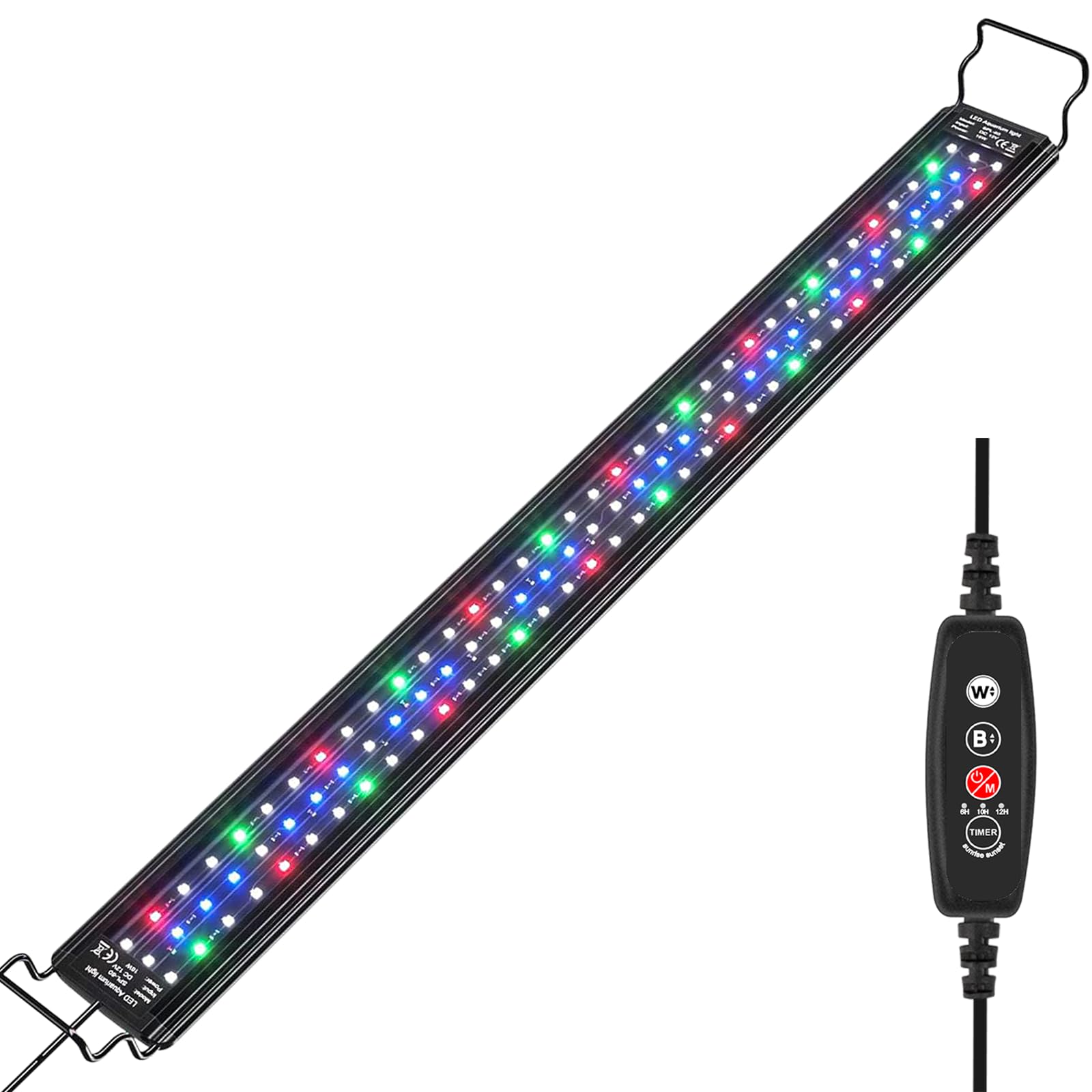DEWEL 水槽 ライト ledライトアクアリウム LEDライト 水槽照明 熱帯魚ライト タイマー 6H/10H/12H/24H 防水 3つの照明モード 10段階明るさ調整 観賞魚飼育 水草育成 スラ