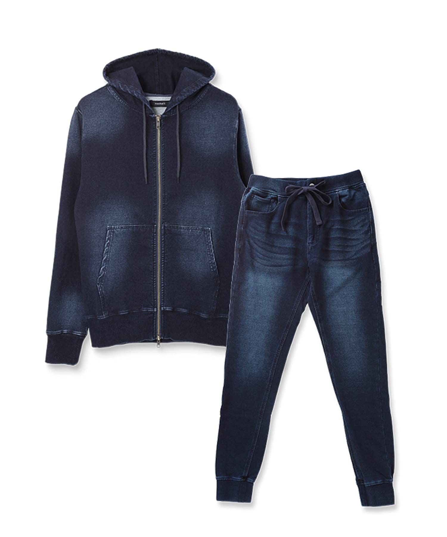 [JIGGYS SHOP] ジギーズショップ スウェットデニムパーカー & パンツセット 上下セット セットアップ ストレッチデニム S aインディゴ