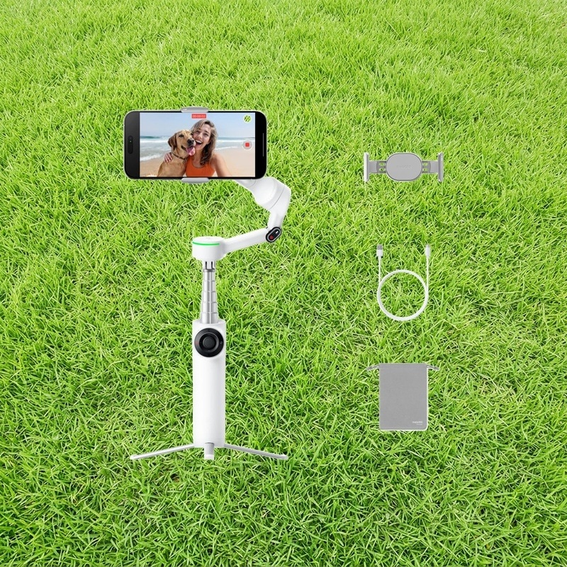 Insta360 Flow 2 Pro 通常版 ホワイト - 折りたたみ式AIスマホジンバルApple DockKitで200以上のアプリでトラッキング多人数トラッキング360度パントラッキング