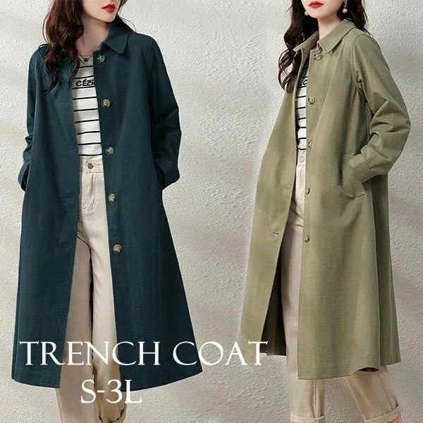 スプリングコート レディース ロング アウター トレンチコート 上着 コート 春コート ロングコート ゆったり テロンチ フォーマル ビジネス セレモニー きれいめ 通勤 撥水 防寒30代 40代 5