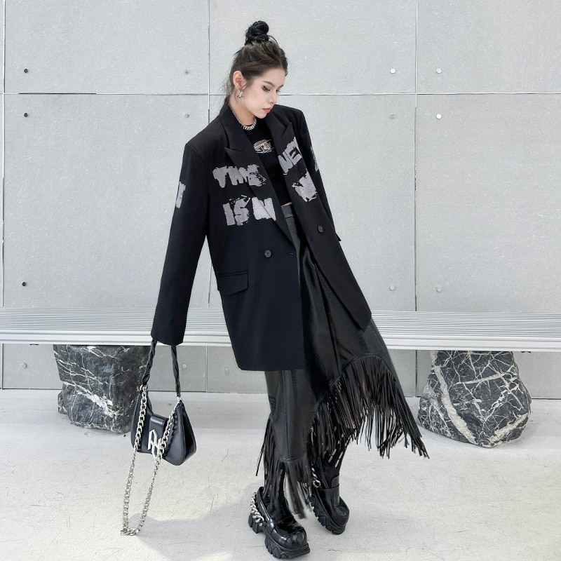 【J.Fashion】 おしゃれ ロゴ付き スーツコート 秋 レディース アウター メガ割30%までに制限