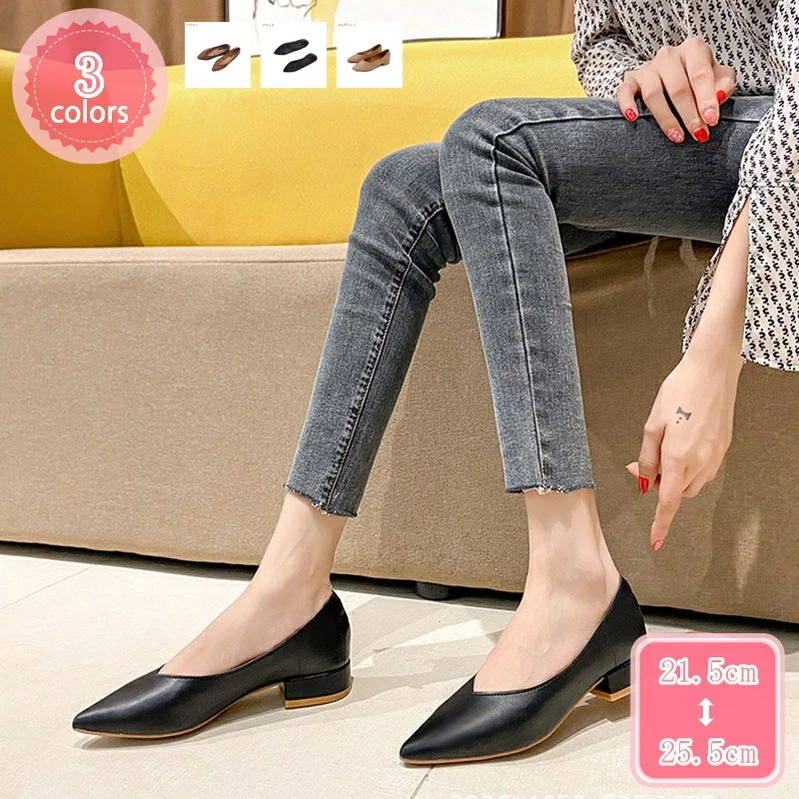 500円OFFクーポン レディース パンプス 女性 太ヒール 可愛い スリッポン ポインテッドトゥ ヒール6cm 屈曲 低反発 履きやすい 衝撃吸収 耐摩耗 軽量 通気性 滑りにくい 通勤 オフィス