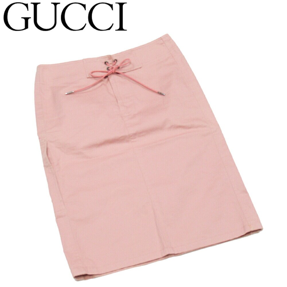 スカート ウエストレースアップ ボトムス タイト レディース 38サイズ ピンク 中古