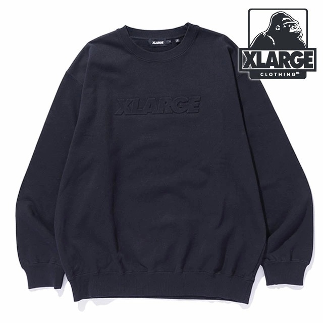 エンボスド スタンダードロゴ クルーネック スウェットシャツ [101251012003] メンズ トップス トレーナー ワンポイントロゴ BLACK 8,026円