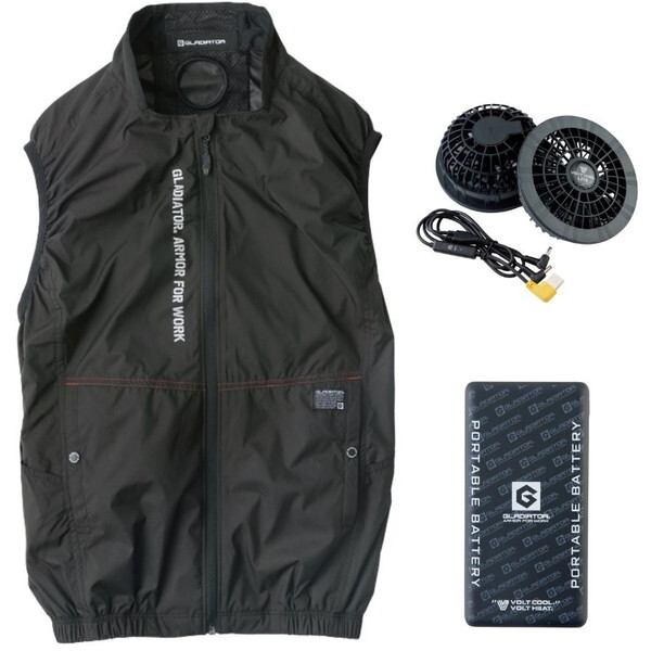 コーコス G244029 ブラック 3XL ボルトクール LITE+ ファン付きウェア ベスト セット