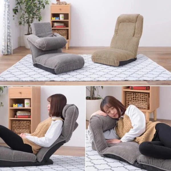 座椅子 ハイバック リクライニング 変形 フロアチェア フロアーチェアー 椅子 クッション 厚み コーデュロイ おしゃれ インテリア リビング