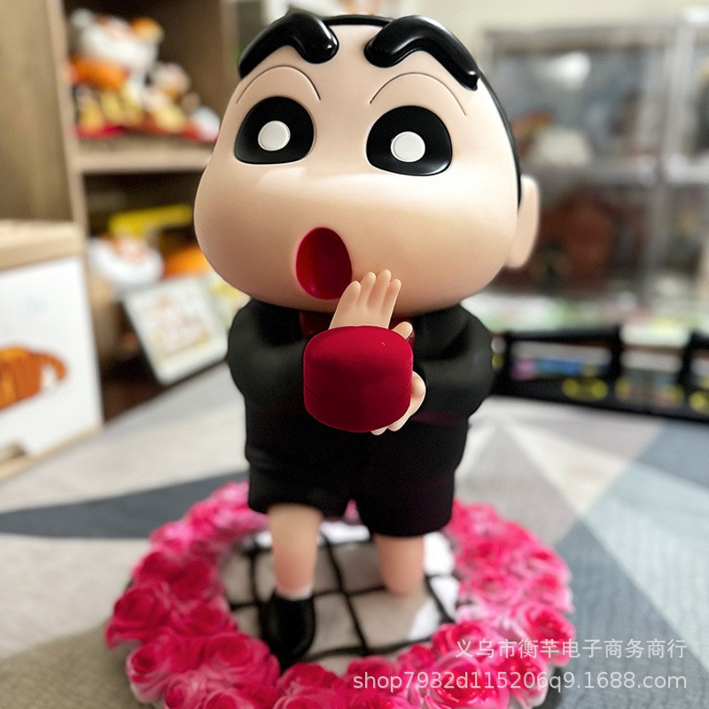 【急速出荷】クレヨンしんちゃんフィギュアプロポーズ置物1対1アニメ野原しんのすけバレンタインウェディングプレゼント