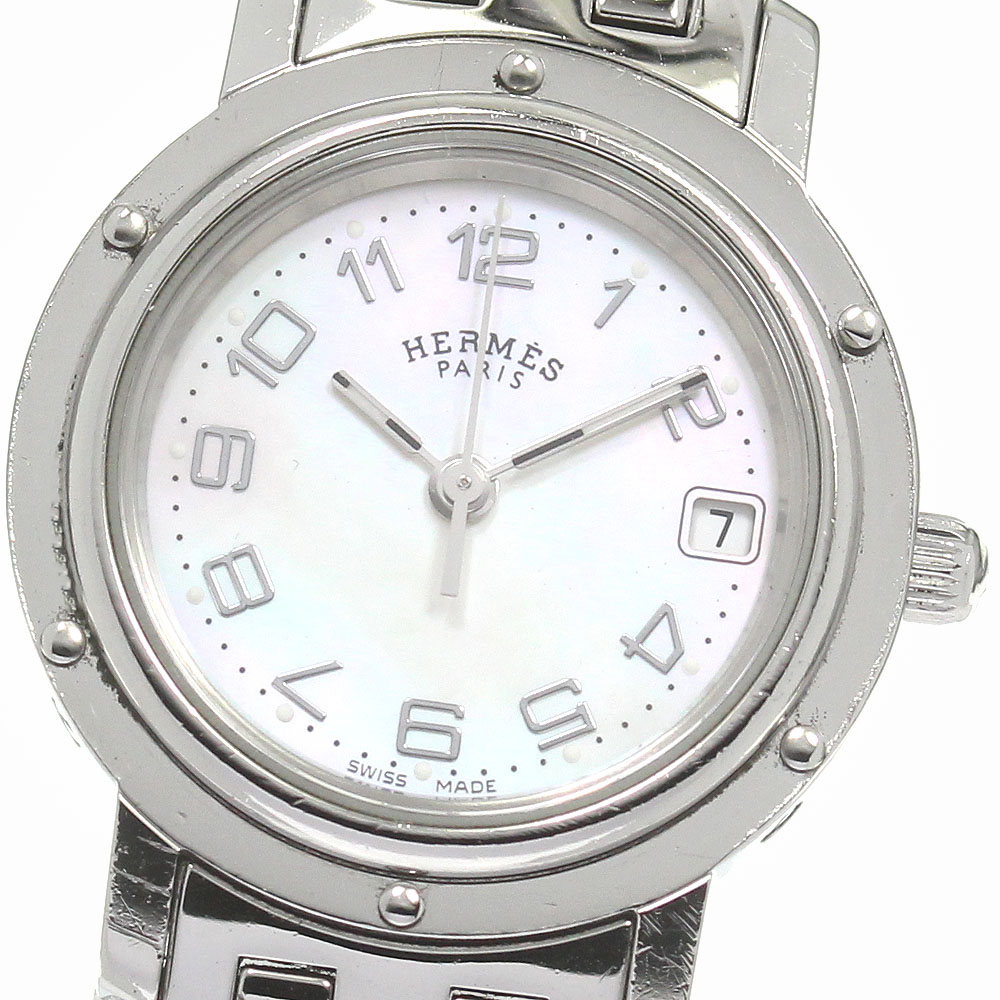 エルメス HERMES CL4.210 クリッパー デイト クォーツ レディース _818521【中古】