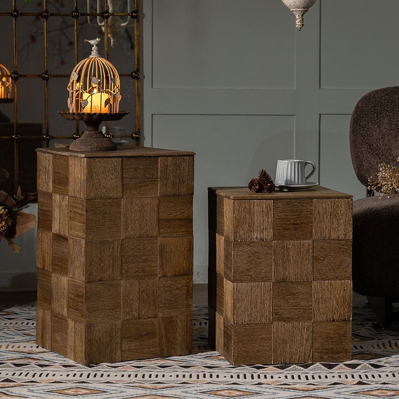 サイドテーブル 無垢材 ヴィンテージ調 机 ディスプレイ棚 収納 アート モダン デザイナーズ ベッドサイドテーブル ソファテーブル 高級 シンプル おしゃれ リビングルーム 書斎