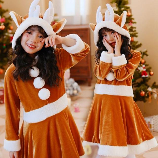 キッズ サンタ コスチューム コスプレ 衣装 キッズ ワンピース コスプレ衣装 クリスマス 子供 子供ドレス 女の子 サンタクロース クリスマスパーティー キッズ衣装 こども 子ども サンタコスチュー