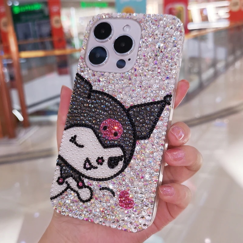 ハンドメイド iPhoneケース クロミ キラキラのラインストーン iPhone16/15/14/13/12/11ケース Plus Pro Max