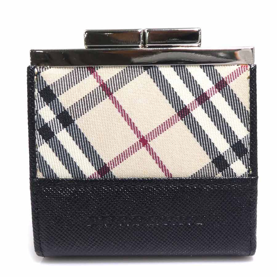 バーバリー BURBERRY コインケース レザー/ナイロンキャンバス ブラック/ベージュ ユニセックス 56689a