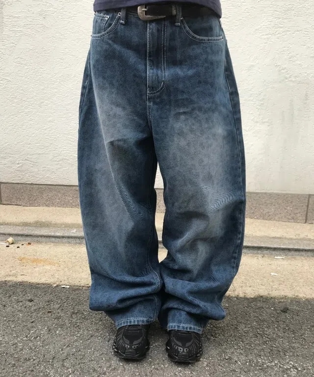 (OOTJOOT) レオパード ヒョウ柄 ブルージーンズ ワイド デニムpt