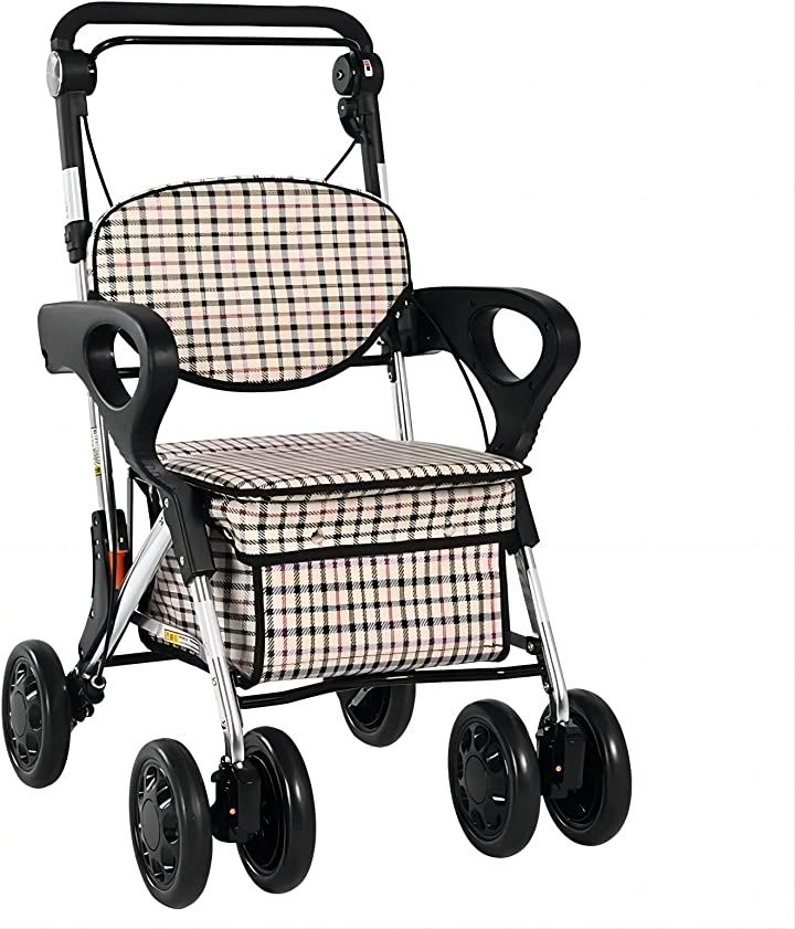 シルバーカー 軽量 折りたたむ おしゃれ 高齢者用 手押し車 歩行車 CP-005A(ブラック)