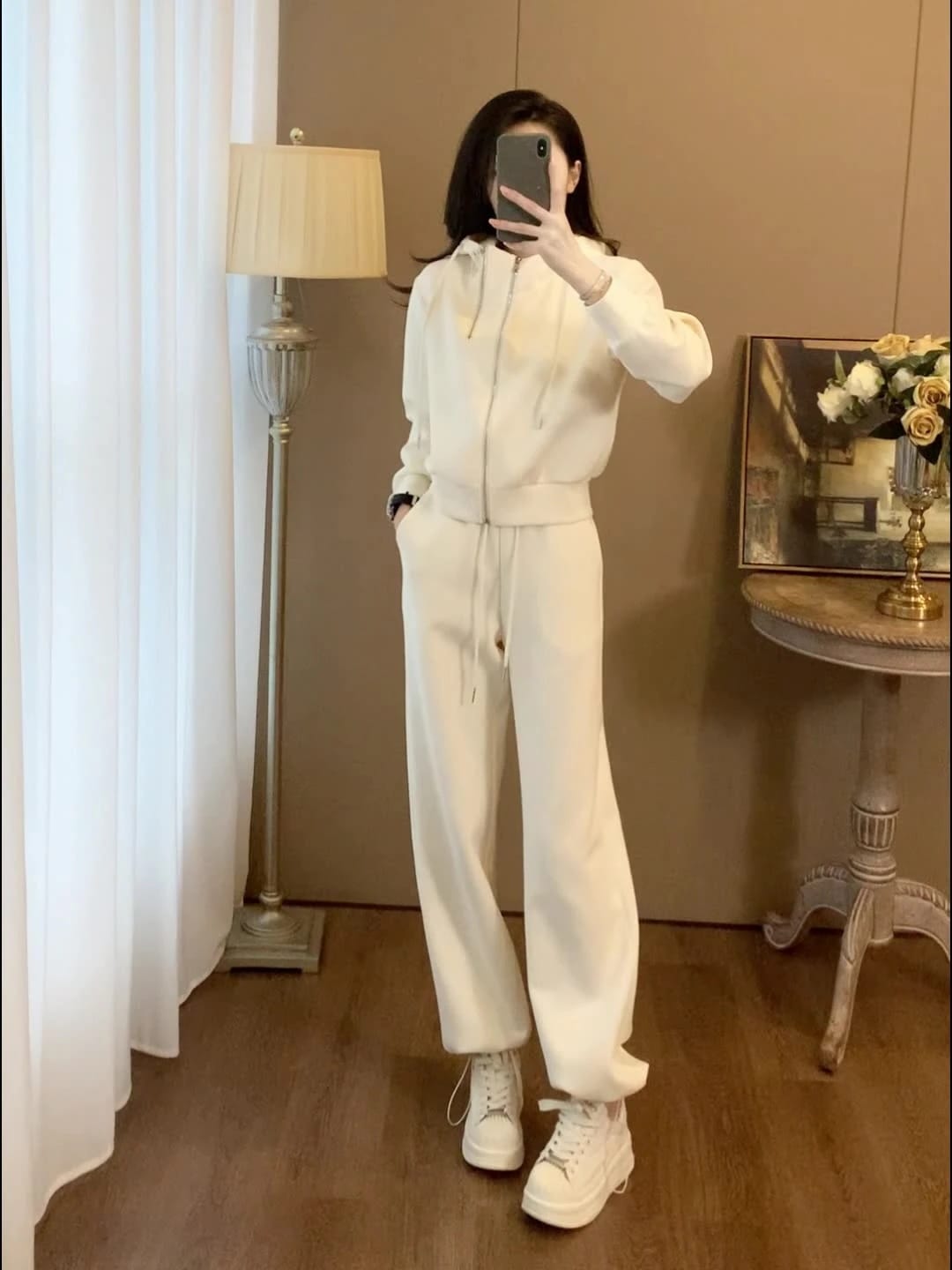 母の日韓国 セットアップ カジュアル スポーツウェア セット商品 レディース デザイン スウェット ワイドパンツ ツーピース