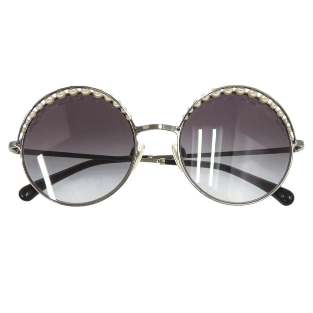 美品 ココマーク 4234‐H サングラス メタル/フェイクパール ブラック 0464【中古】 レディース