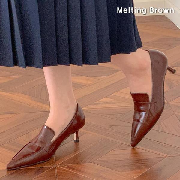 女性スティレットヒールローファーシューズ K66