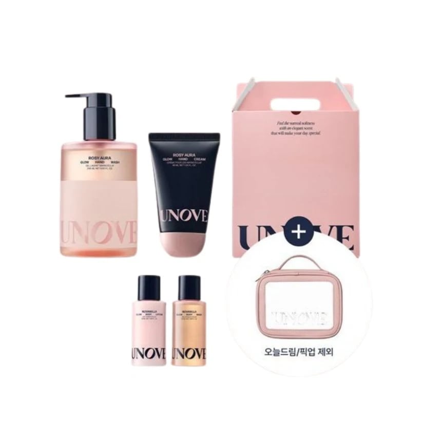 [25FW/New] グローハンドウォッシュ290ml+ハンドクリーム40ml(Rosy aura) (+ボディミニチュア(Nu vanilla)+トラベルポーチ贈呈)