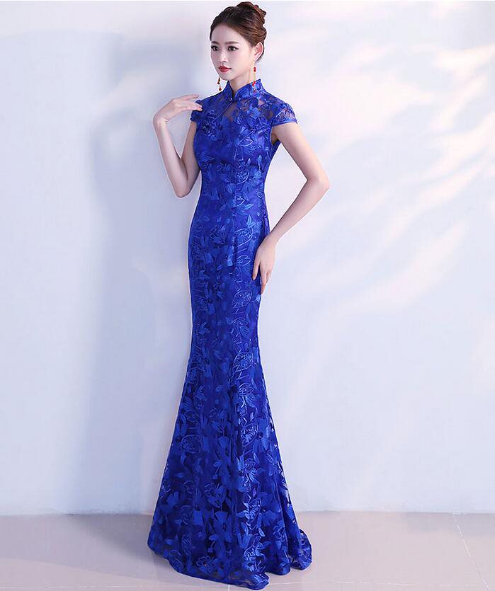 高品質「エレガント」チャイナドレス お嬢様 ウェディングドレス エンパイア 二次会 ファスナー パー