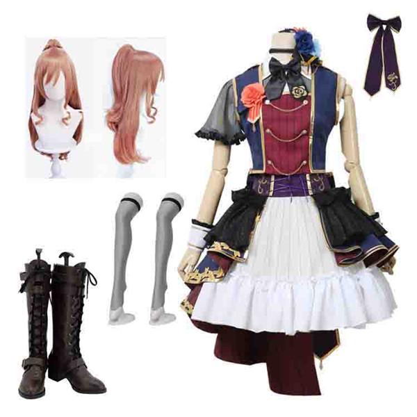 【本日限定激安格】BanG Dream!（バンドリ）7th LIVE Roselia 今井 リサ コスプレ衣装 ブーツ ウィッグ