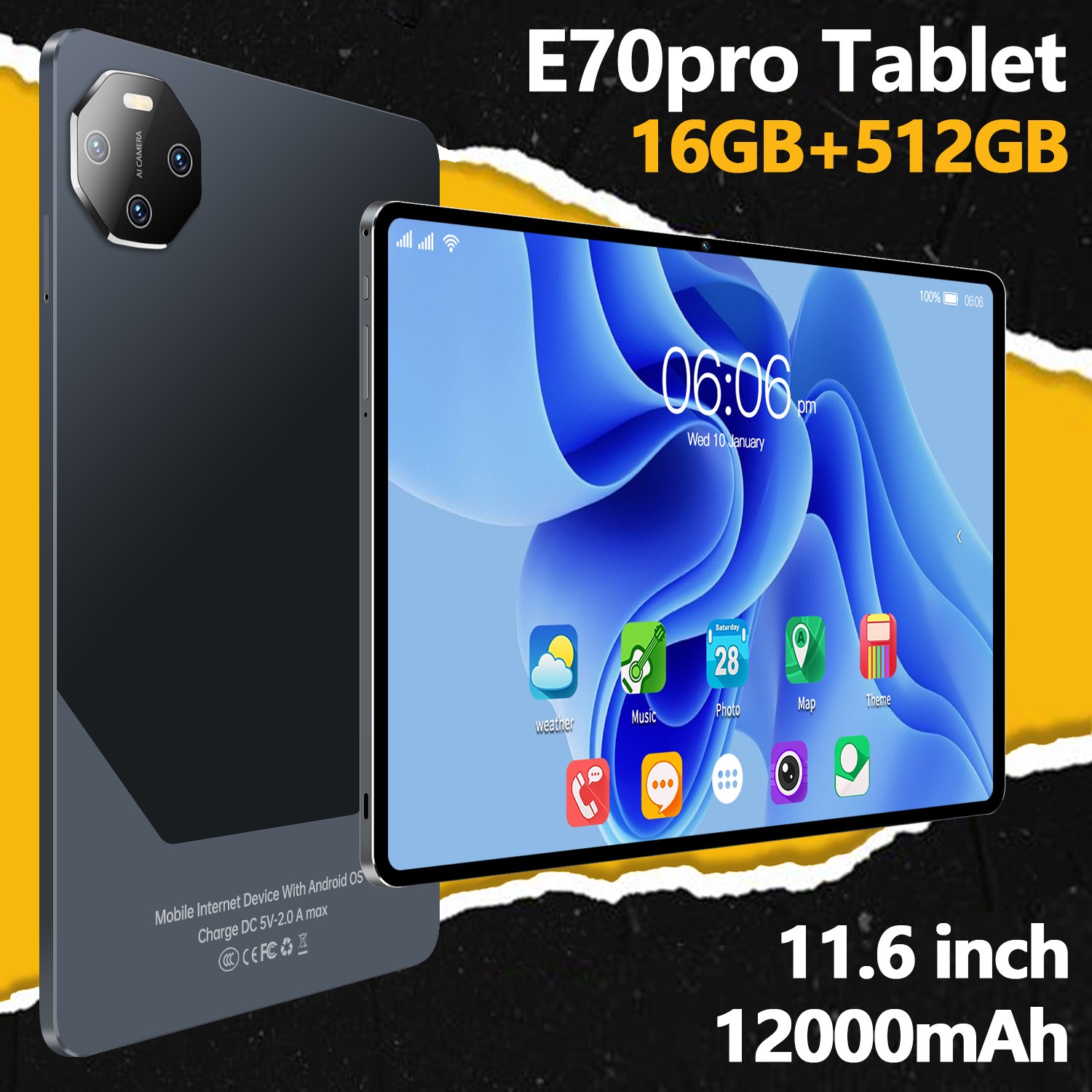 タブレット E70 pro Android 10.1 インチ スマート Bluetooth