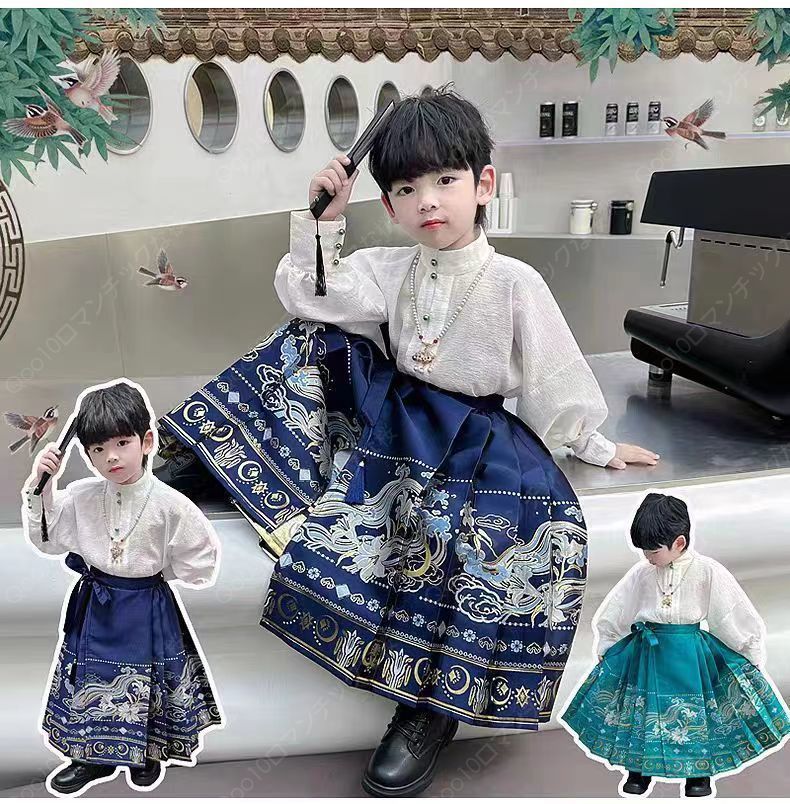 【2024新品追加】【最安値挑戦】新入荷春夏秋と冬フルセットに刺繍漢服レディースワンピース/漢服 馬面服コスプレ/漢服子供用-33