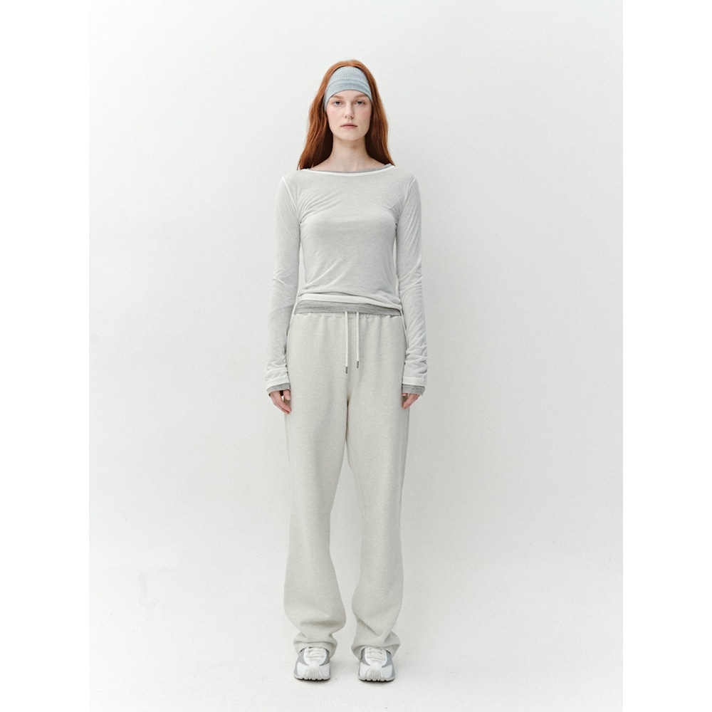 ベーシックスウェットパンツとしてのアスラ（オートミール）