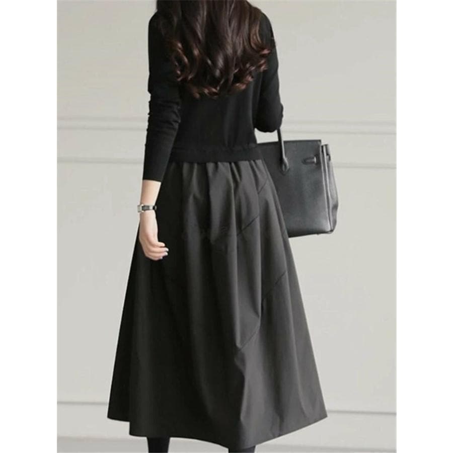 ワンピース レディース 40代 きれいめ 春 秋 冬 長袖 ロングワンピース 春 きれいめ 卒業式 入学式 着痩せ 体型カバー フォーマル カジュアル お洒落