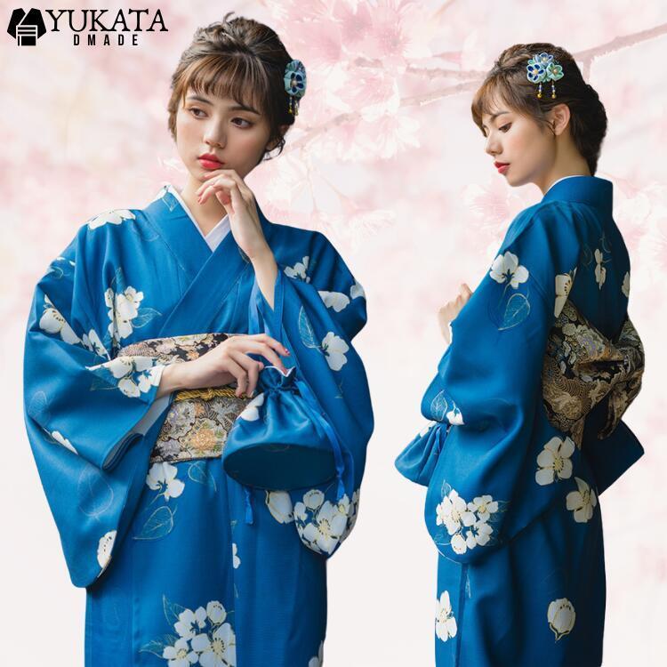 出荷が迅速である 独占販売 青藍 白花 浴衣 レディース 青 花柄 花火大会 夏祭り 5点セット ゆかた レトロモダン ブルー フラワー 可愛い ー等 上品 きれいめ 大人の浴衣 大人 セット 女性