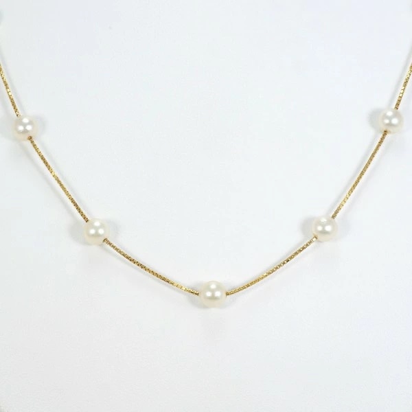 K18 18金 YG イエローゴールド ネックレス パール(真珠) 約50cm ジュエリー 中古