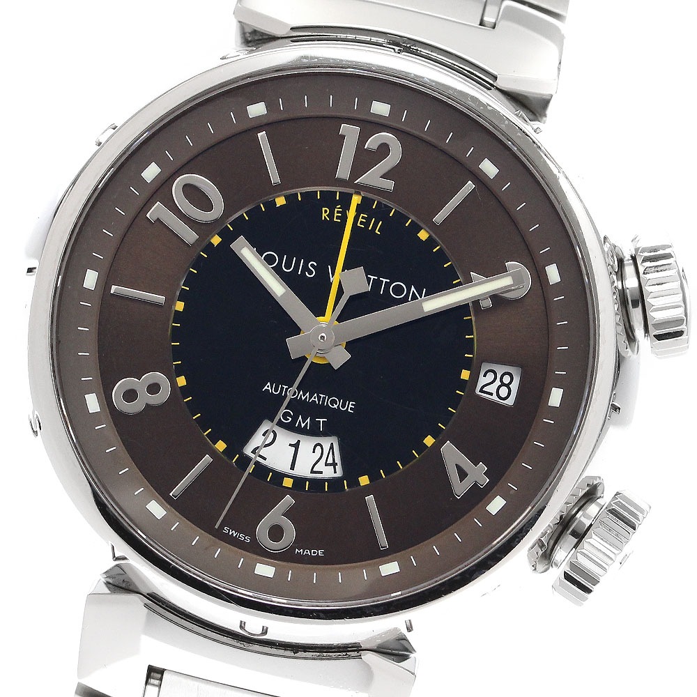 ルイ・ヴィトン LOUIS VUITTON Q1151 タンブールGMT レヴェイユ アラーム 自動巻き メンズ _908898【中古】