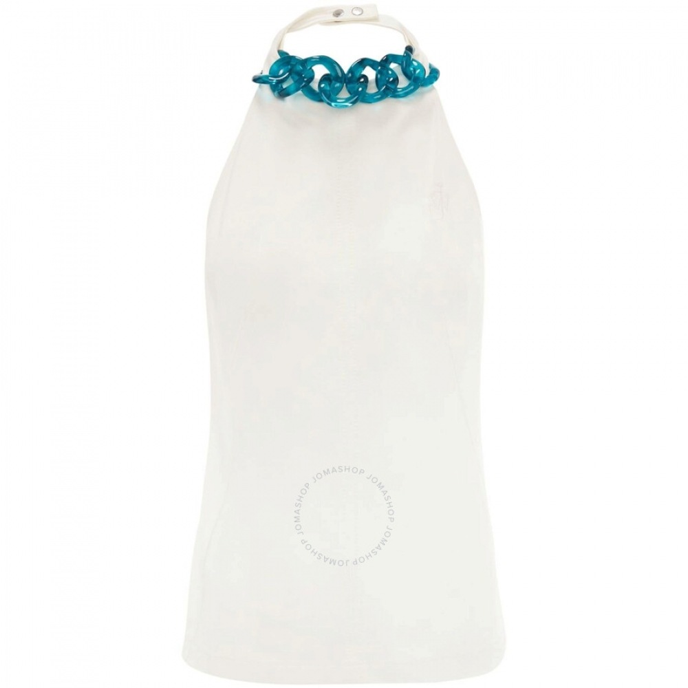 Jw Anderson レディースオフホワイトチェーンリンクホルターネックトップ TP0207 PG0906 002