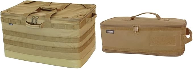 ギアコンテナ 収納コンテナ ツールボックス アウトドア 収納袋 持ち運び GC-01-SB & マルチ収納ケース ワイド 撥水加工 アウトドア ツールボックス MC-01-SB【セット買い】