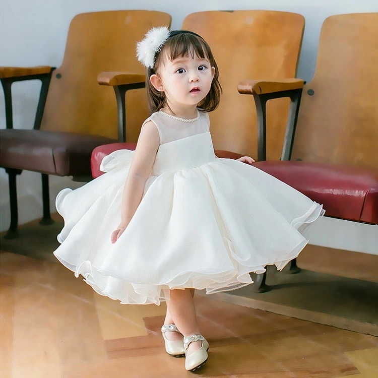 ワンピース リングガール ドレス ベビードレス 結婚式 ピアノ発表会 女の子 セレモニードレス 新生児 白 夏 発表会