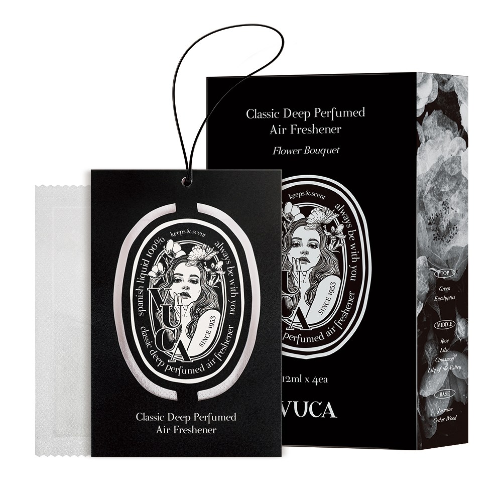ビューカ クラシック ディープ パピュームド シャシェ 車両 ワードローブ 屋内香り 4p 本品48mlフラワーブーケ香1個
