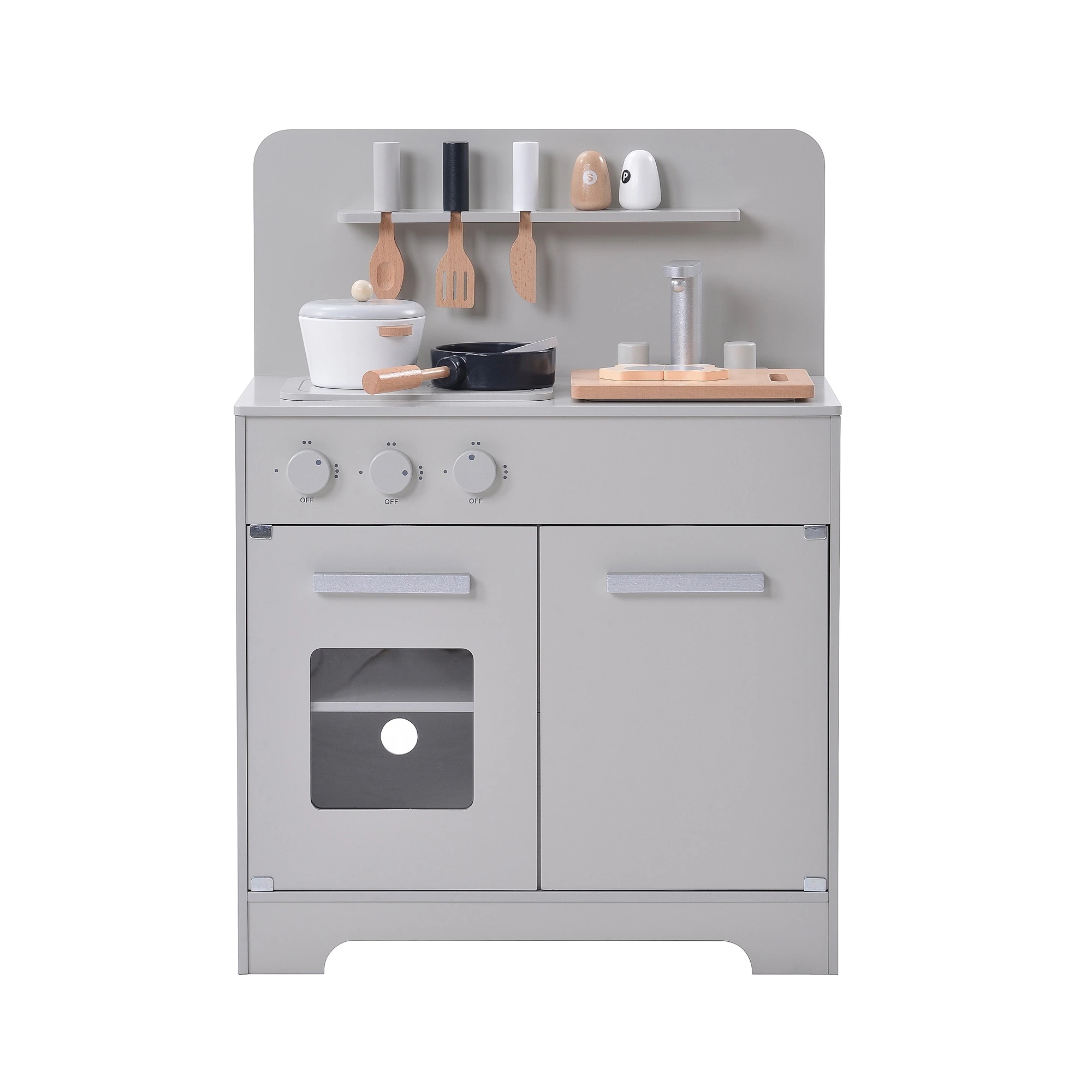 おままごと キッチン 木製 調理器具付き ままごとセット 誕生日 台所 知育玩具 子供用 子供 収納 まねっこ コンロミニキッチン おもちゃキッチン キッズ ベビー プレゼント【グレー】