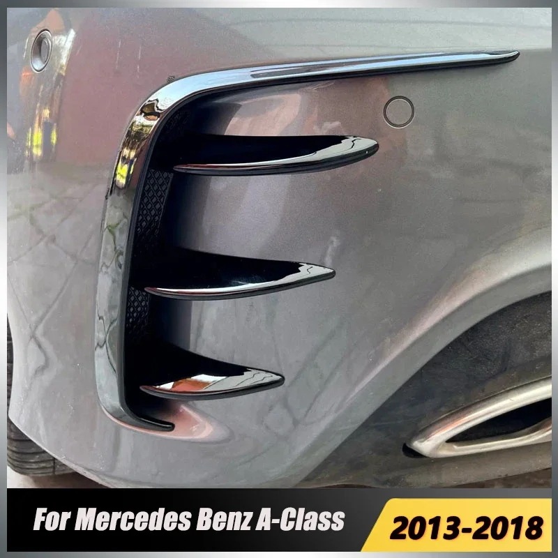 メルセデスAクラス W176 A45 AMG 用 リアバンパーリップスポイラー サイドカナード エアベントスプリッター フラップカバー (2013-) 輸入品
