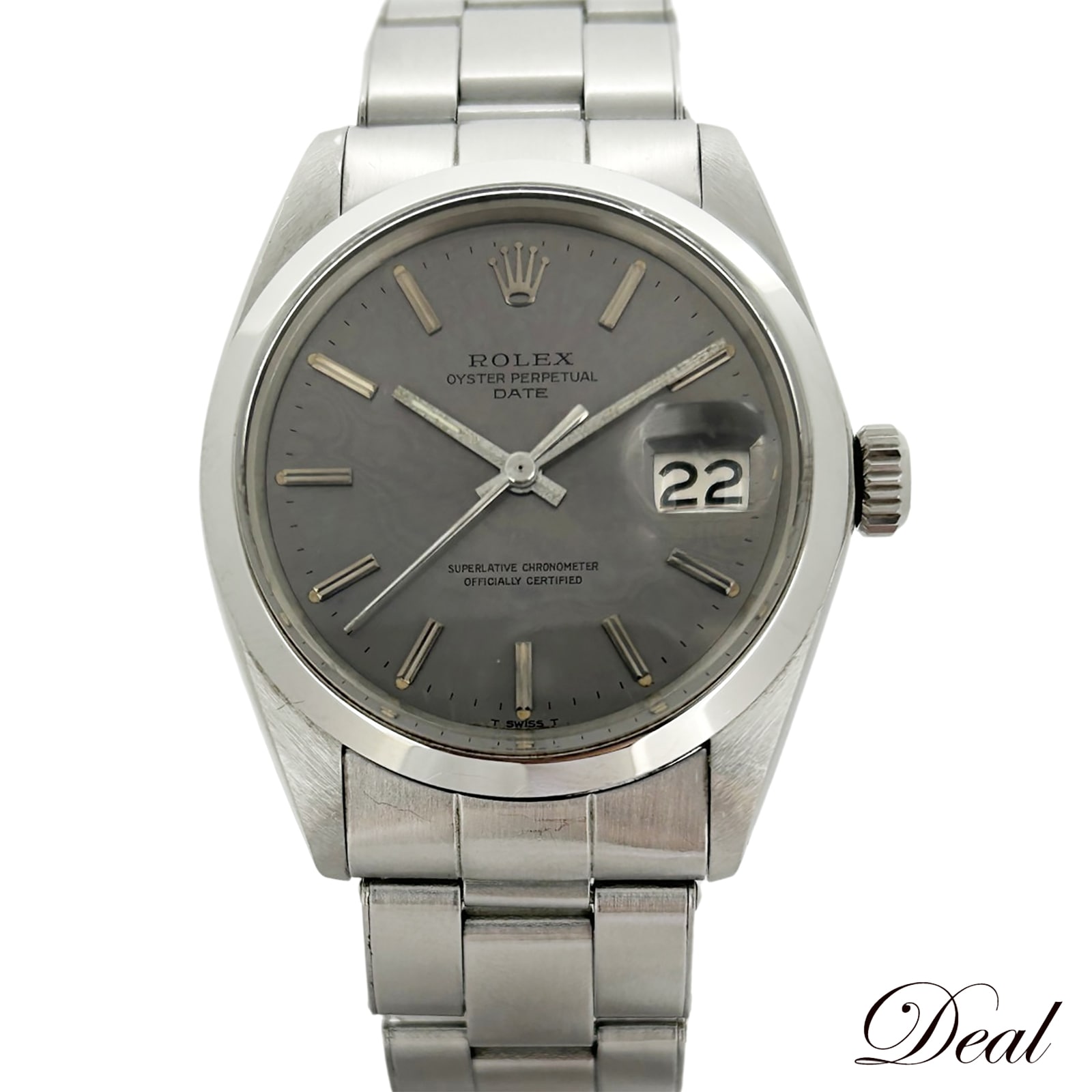 ロレックス オイスターパーペチュアル デイト 1500 リベットブレス ヴィンテージ メンズ 腕時計