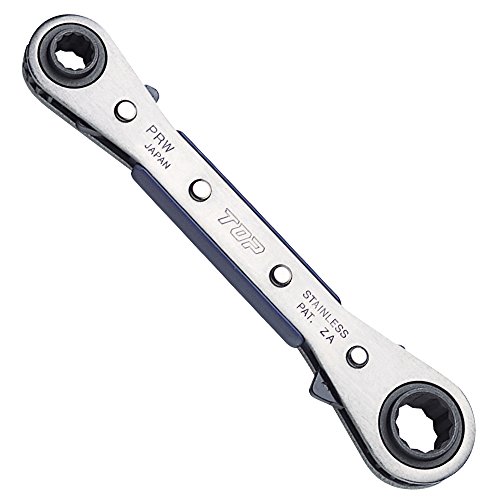 トップ工業 (TOP) 4サイズ板ラチェットレンチ 19x21mm 22x24mm 20送り 12角 ステンレス製 PRW-7 燕三条 日本製
