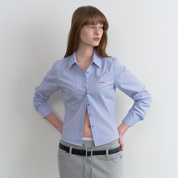 CHECK SLIM FIT SHIRTS BLUE