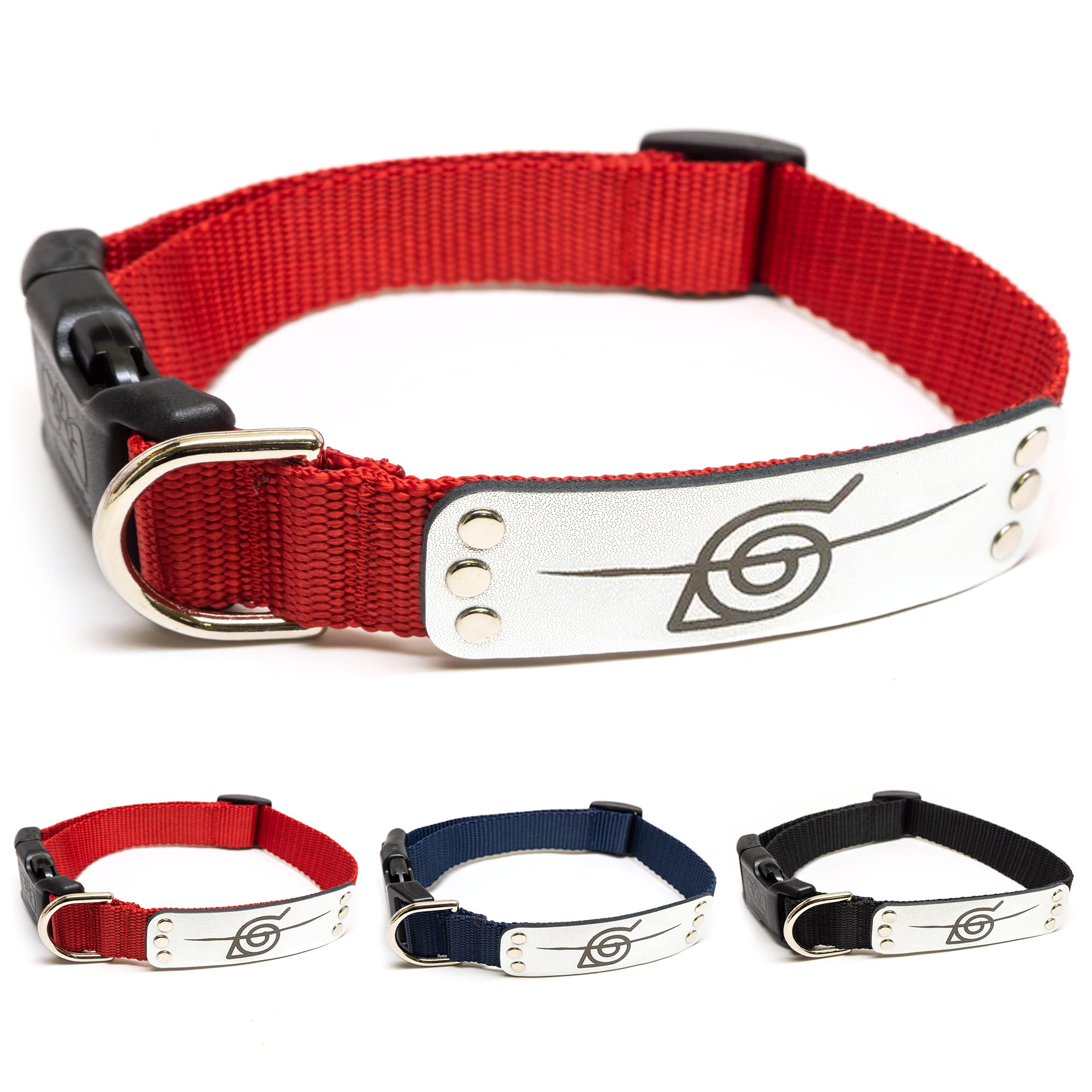 NARUTO - ナルト犬の首輪 大型犬MXS/小型の子犬の首輪 - 公式ライセンス商品 NARUTO - 疾風伝 隠れた葉の村 アニメ 犬の首輪 ナルト ギフト ペットカラー 犬用レッドローグ