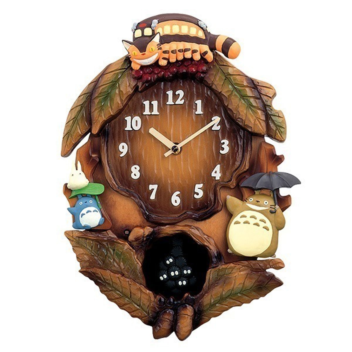 掛け時計 となりのトトロ からくり時計 こだわりの天然木製