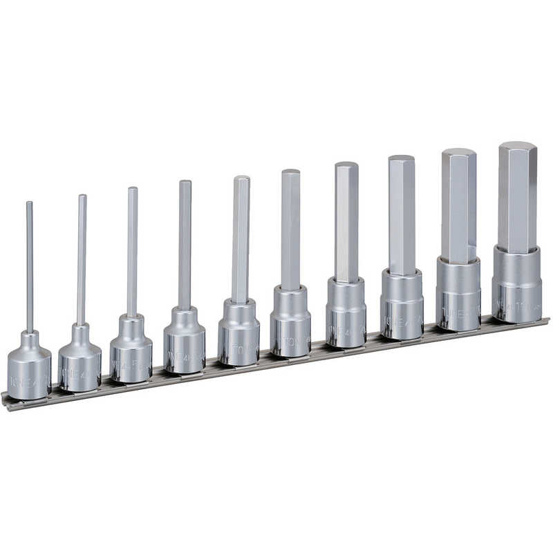 TONE　ロングヘキサゴンソケットセット(ホルダー付) 10pcs　HH410LA