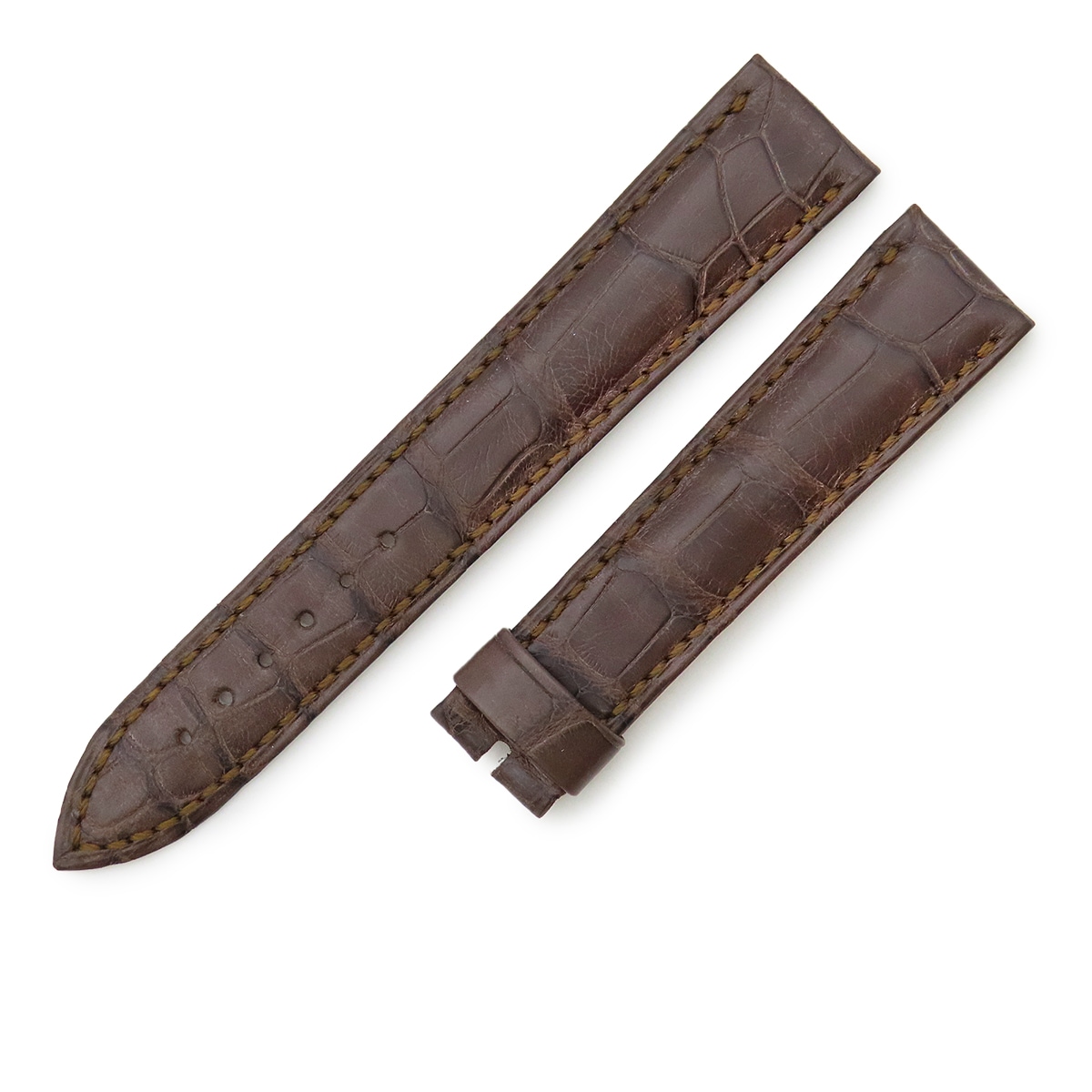 メンズ 未使用 純正 クロコ ベルト バンド 替え 予備 スペア ストラップ 18mm ブラウン 茶