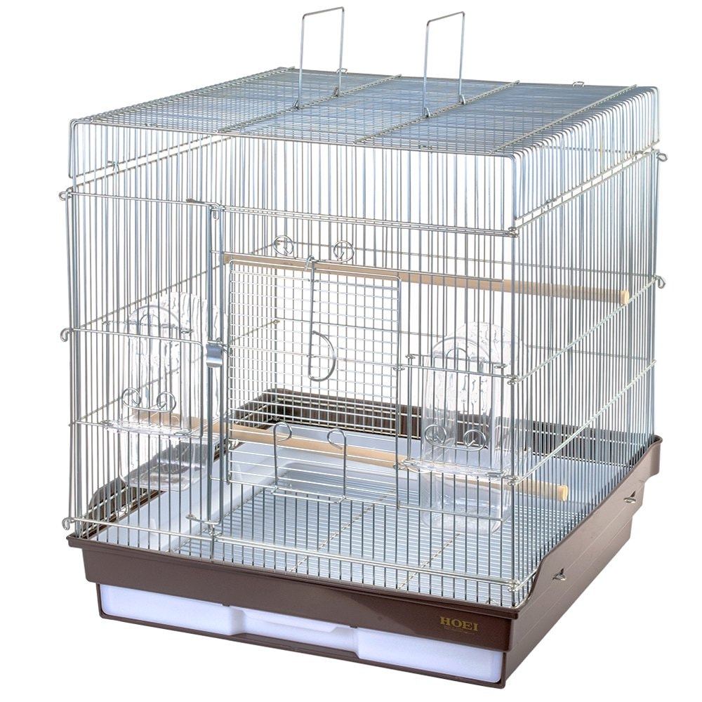 鳥かご　ＨＯＥＩ　４６５インコ手のりＧ　ブラウン　（４６．５X４６．５X５６．５ｃｍ）　インコ　小型インコ　中型インコ　オウム　ＣＲＣ55―15―10―15―00