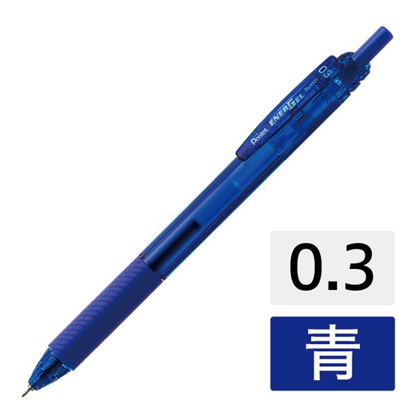 (まとめ) ぺんてる エナージェルエス BLN123-C 青 10本 0.3mm (×10セット)