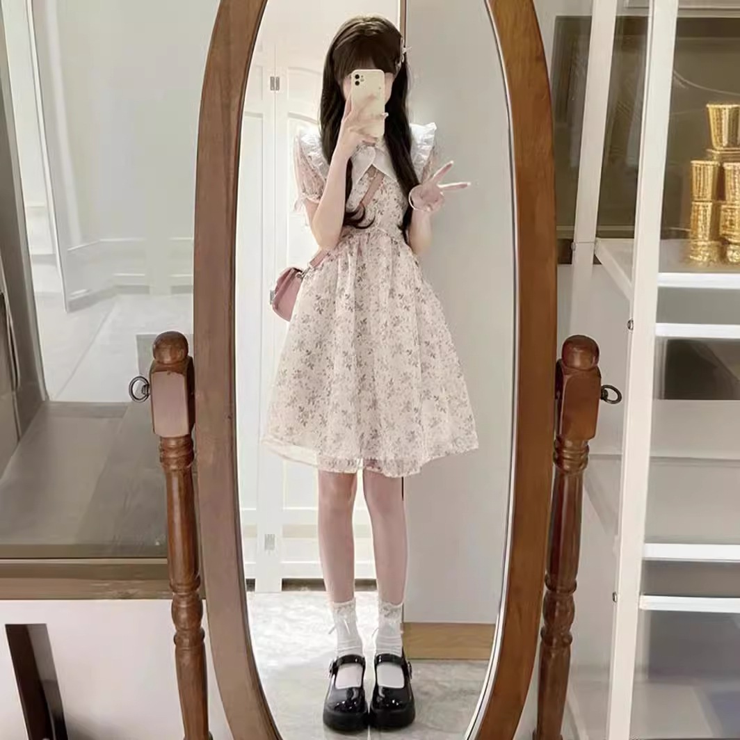 【1つ買うと10つ無料】2025年夏の小さな人形襟の花のドレスドレススウィートプリンセスkj 61,033円